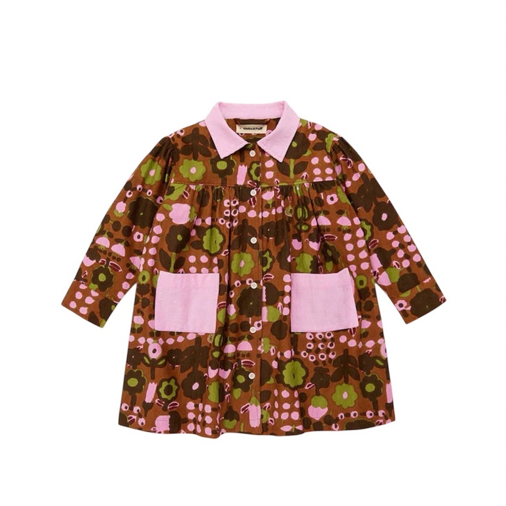 NWT Misha And Puff Corduroy Smock Dress (acorn playground) in size 4